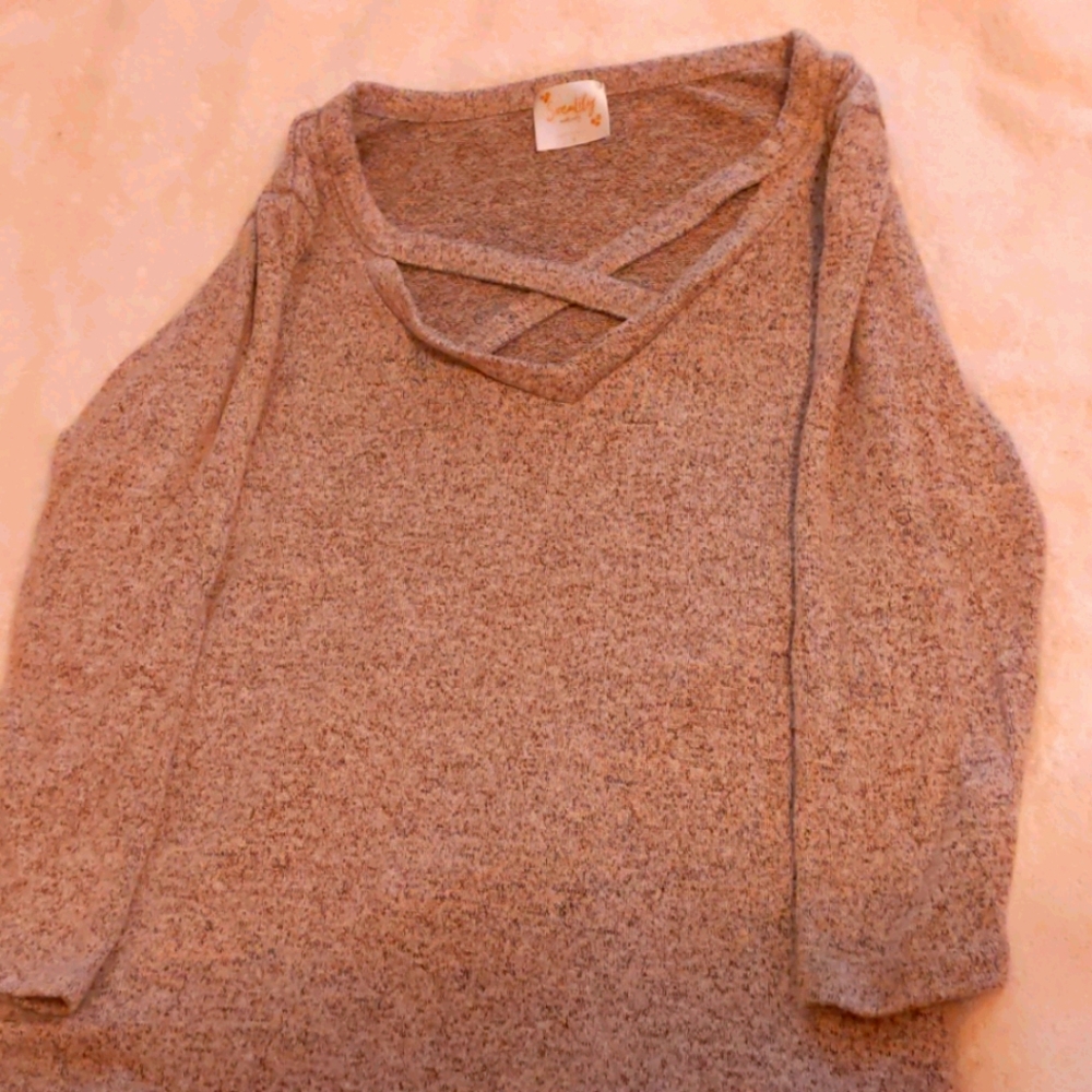 Small soft multicolored shirt with crossfront